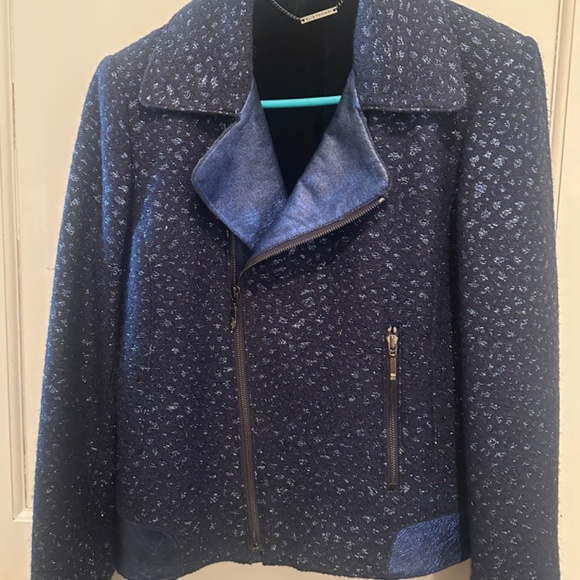 Elie Tahari Blazer/Jacket.       Navy Blue/black       Size 12 - Picture 1 of 10